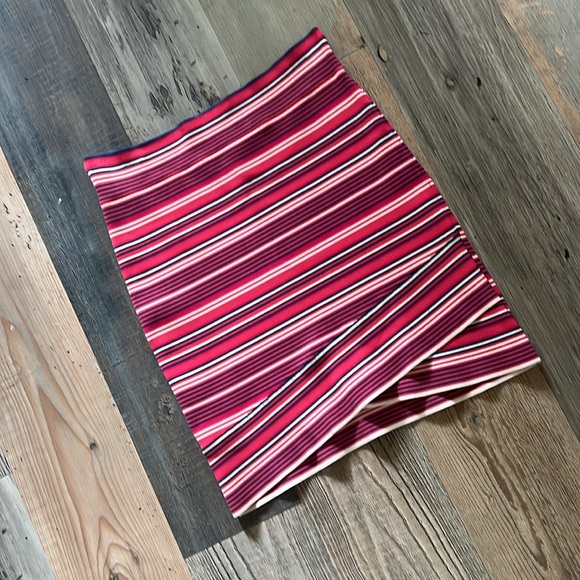 BCBG MAXAZRIA Bright Poppy Multi Ivy Striped Bandage Mini Slim Skirt Size: Small - Picture 4 of 16
